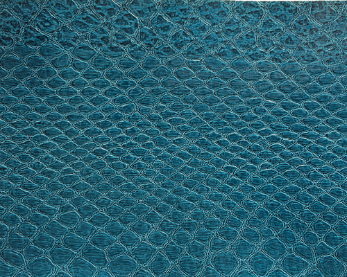 Biru Faux Leather Fabric Untuk Tas, Wanita Bag Faux Alligator Fabric Kulit