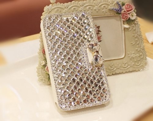 Luxury Bling Berlian ikatan simpul Kulit Kasus Ponsel Untuk Samsung Galaxy S2